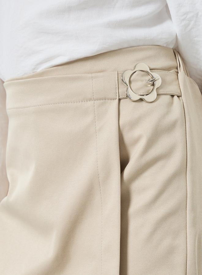 Styli Girls Beige Wrap Mini Skort - Image 3